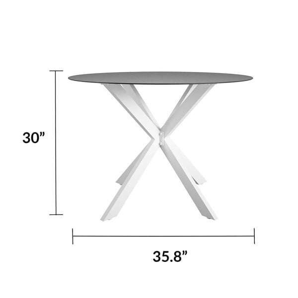 Dorel Home CL Circi Dining Glass Table Black and White
