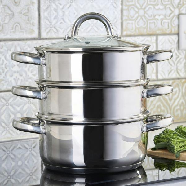 Cooks Professional 3 Tier Stainless Steel Steamer | 20cm