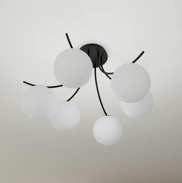 Emibig BOSTON Ceiling lamp  6 x E14 Black with White Shade
