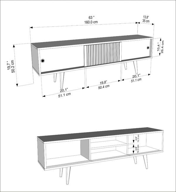 Decorotika Ecrin Modern TV Stand TV Cabinet for TV's up to 65"