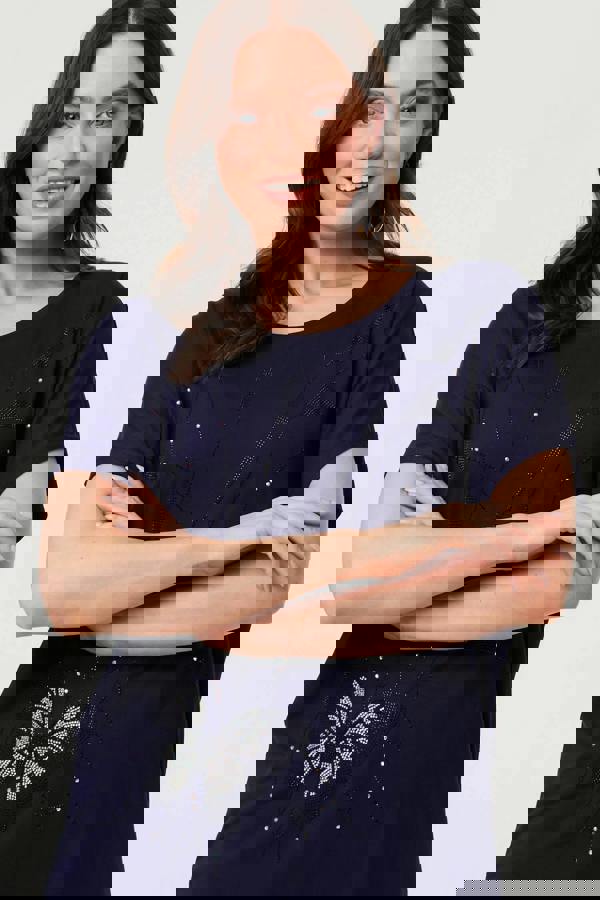 Navy | Butterfly Embellished Relaxed T-Shirt