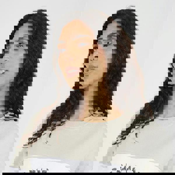 Brave Soul Stone Contrast Stripe Panel Crew Neck Sweatshirt - Stone Image 4