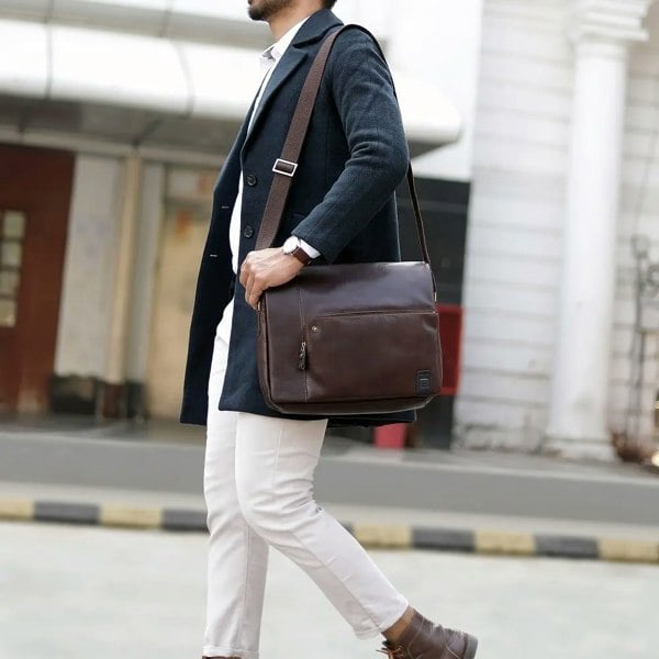 PRIMEHIDE Leather Messenger Bag - Tuscan