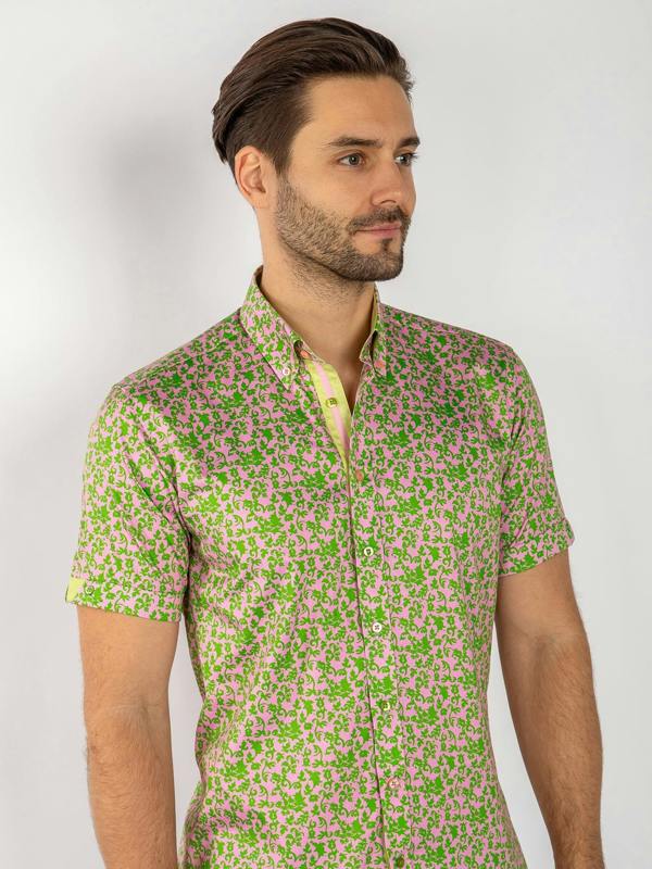 SILHOUETTE ORNAMENTS SHORT SLEEVE SHIRT - Claudio Lugli Shirts
