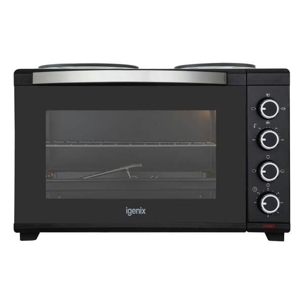 igenix 30L Mini Oven With Hotplates, Black
