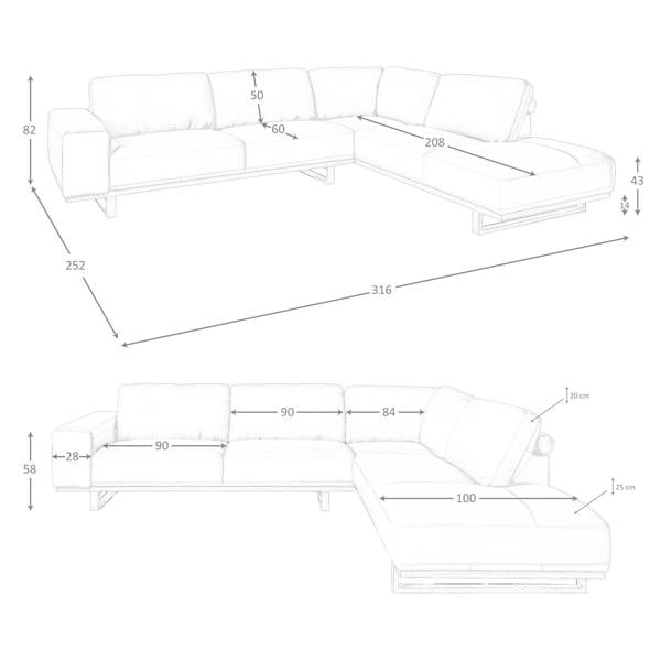Angel Cerdá Corner sofa in sand leather 6203/6204