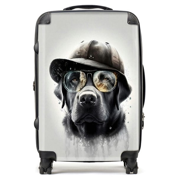 Warren Reed Labrador Retriever Dog With Hat Splashart Suitcase