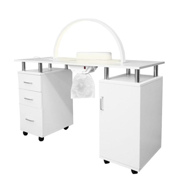 Monstershop Professional Manicure Table & LED Half Moon Lamp