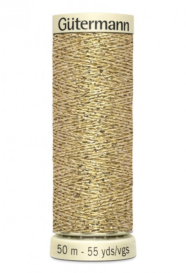 Gutermann Metallic Effect Thread 50m Polyamide, Polyester Thread Suitable For Dressmaking