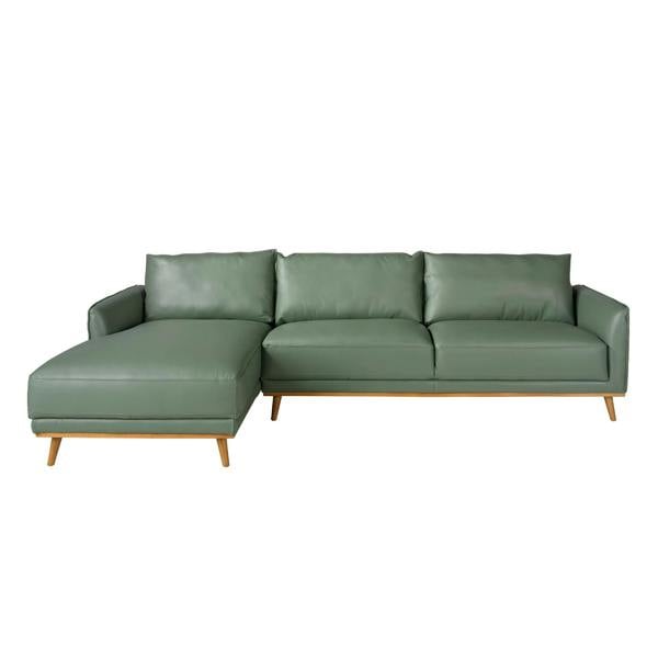 Angel Cerdá Corner sofa in green leather 6199/6200