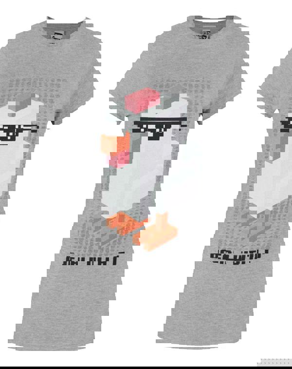 Crossy Road Womens Grey Deal With It Short Sleeved T-Shirt