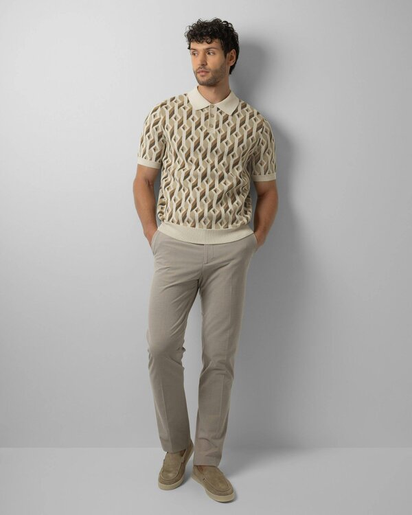 Steel & Jelly Rickman - Oval Chain Geometric Jacquard Knitted Polo Shirt