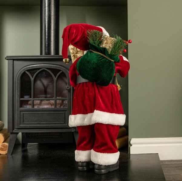 Samuel Alexander 60cm Red Standing Santa with Gift Sack Christmas Indoor Decoration