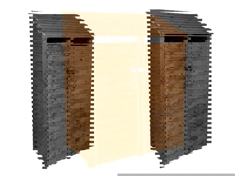 Arbor Garden Solutions Wooden Log Store with Door and Shelf W-146cm, H-126cm or 180cm, D-88cm - Brown Finish