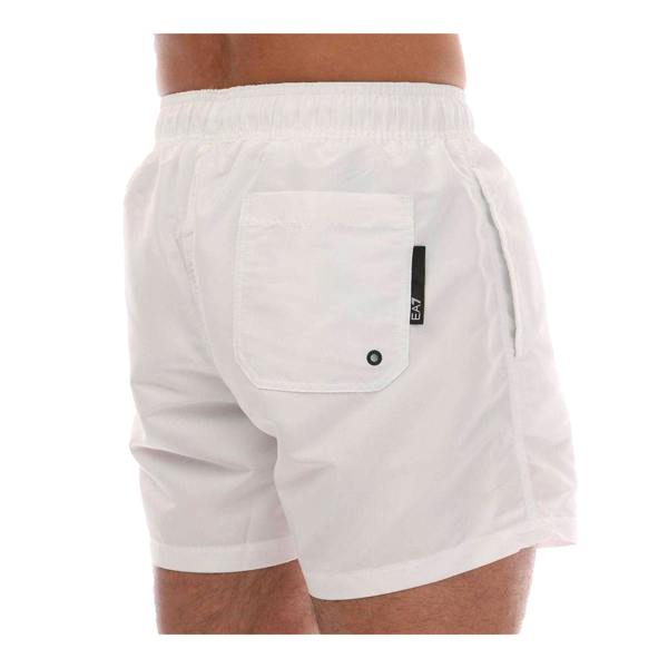 Emporio Armani EA7 Mens Polyester Swim Shorts - White - 