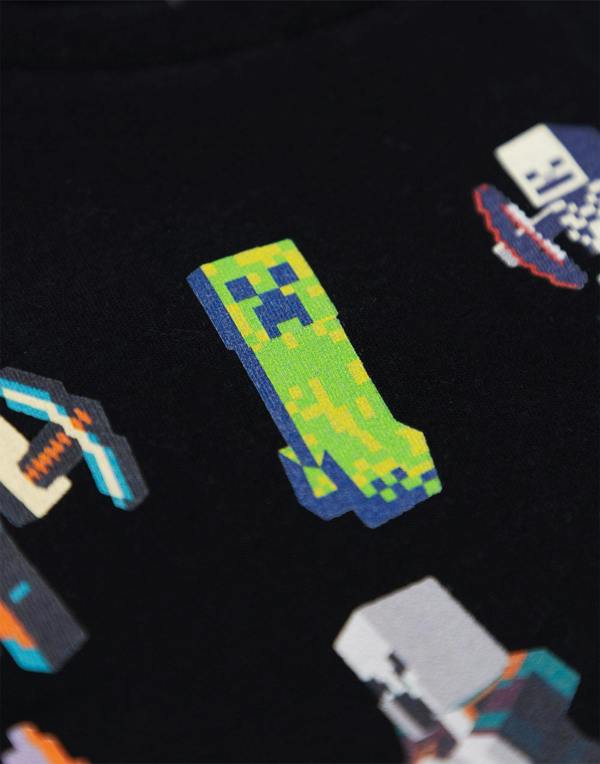 Vanilla Underground Minecraft Boys Black sprites Short Sleeved T-Shirt