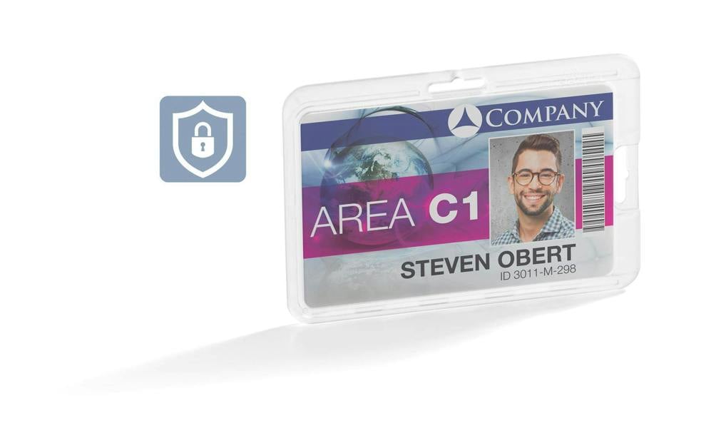 Durable Permanent High Security ID Card Holders for Lanyards | 10 Pack | Clear