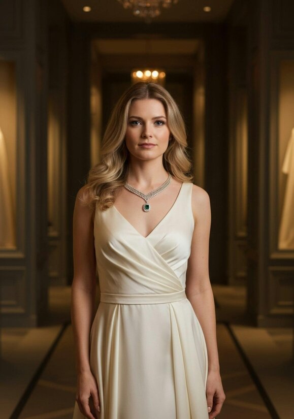 Latelita Countess Statement Emerald Necklace Gold