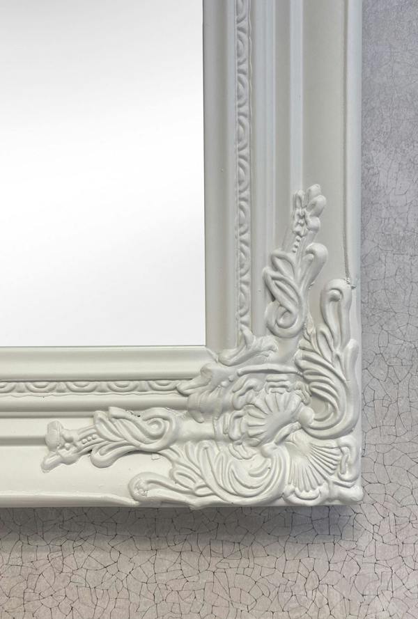 Downton Interiors Antique Style White Wood Frame Wall Mirror 73cm x 63cm