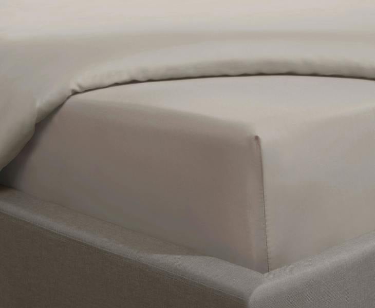 Smart Living Luxurious 300 Thread Count 100% Cotton Sateen Anti-Allergy Fitted Sheet with Pillowcase Pair - Mink