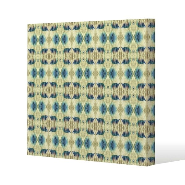 Benjamin Tate Design Psychedelic Geometric Pattern Slim Style Canvas Print  20x20cm , 15mm Slim Real wood.