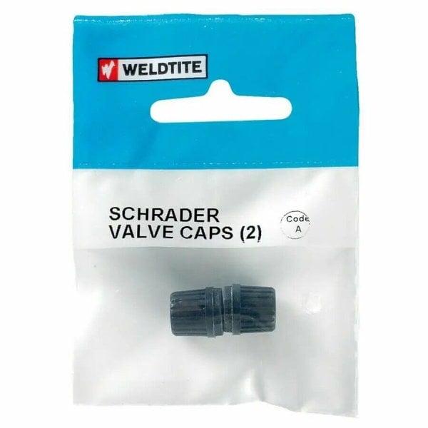 Weldtite Bicycle Cycle Bike Bits Schrader Valve Caps Black 2 Pieces 154939040180