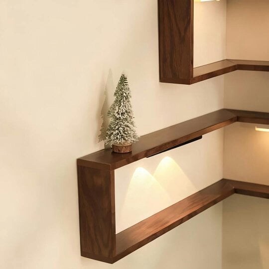Havendro 3PCS/Set Wood Corner Shelves Book Shelves Storage Wood Display Bookcase School
