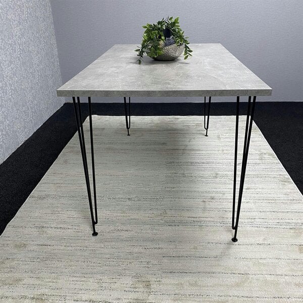 Kosy Koala Modern Grey Rectangular Dining Table with Hairpin Legs  Compact Kitchen & Dining Room Table (L117)