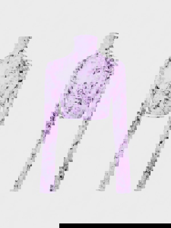 Off - White Chinese Cropped Long Sleeve Tee Purple - Supplied FashionOff - White