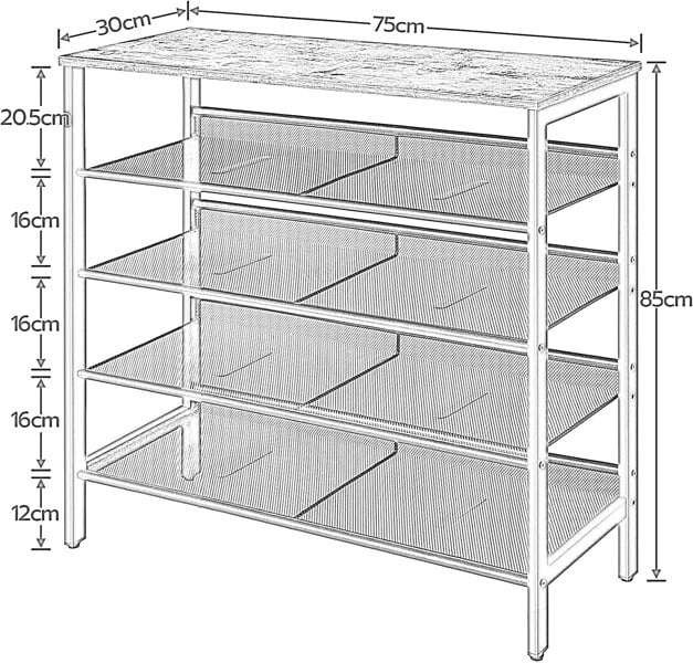 Rafaelo Mobilia 5-Tier Shoe Organizer Shelf