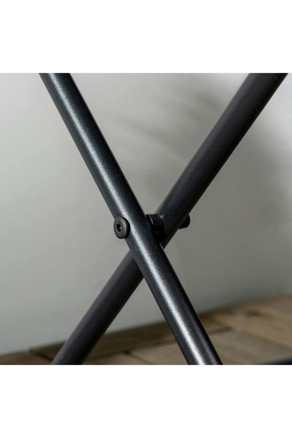 Dyzi Folding Rattan Garden Coffee Table Square 40x40cm Black