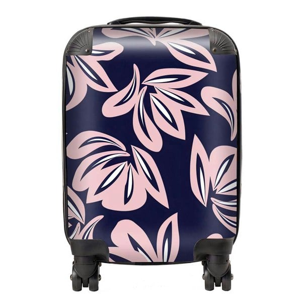 Warren Reed Pink Navy Floral Botanical Pattern Suitcase