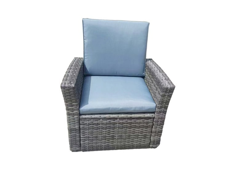 Furniture One 4 Piece Rattan Garden Furniture Set, Patio Wicker Dining Table Sets with Tempered Glass Top Table