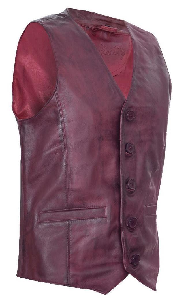Infinity Leather Mens Leather Waistcoat Formal Traditional Gilet Vest