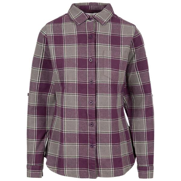 Trespass Womens/Ladies Mindy Checked Woven Long-Sleeved Shirt - Dark Mauve - 