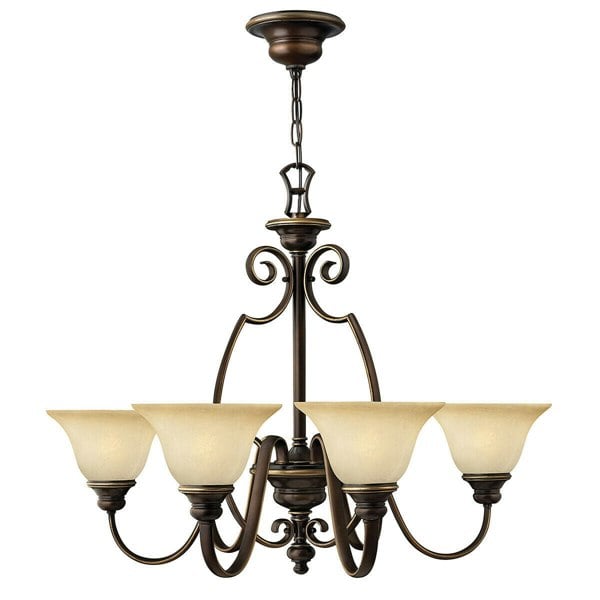 6 Bulb Chandelier Hanging Pendant LIght Antique Bronze LED E27 60W Bulb Loops
