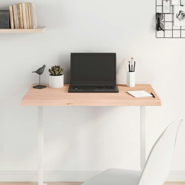 Berkfield Table Top 80x50x4 cm Untreated Solid Wood Oak