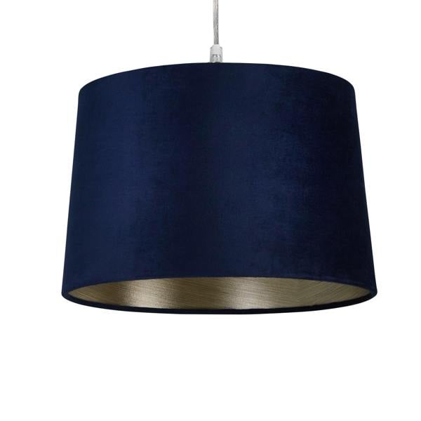 Lighting Collection VELVET DRUM SHADE 30CM NAVY