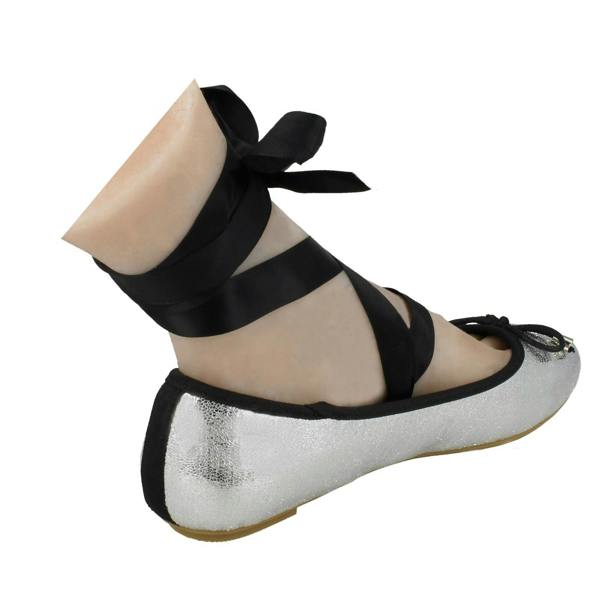 Spot On Ladies Spot On Tie Up Leg Ballerina Shoes