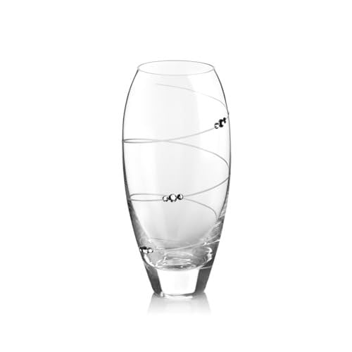 Diamante 'Swirl' Hand Cut Bud Vase - 18cm