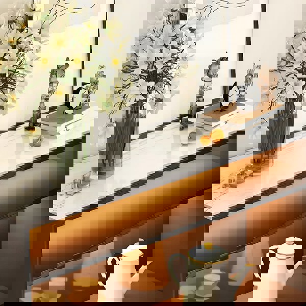 Amanda Slim Sideboard With Glass Door, Black-Rit Concept-Rit Concept