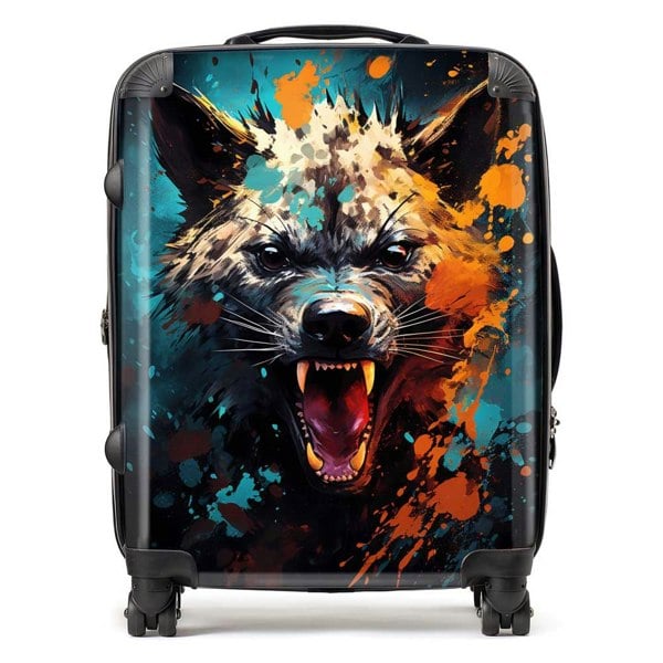 Warren Reed Splashart Angry Hyena Face Suitcase