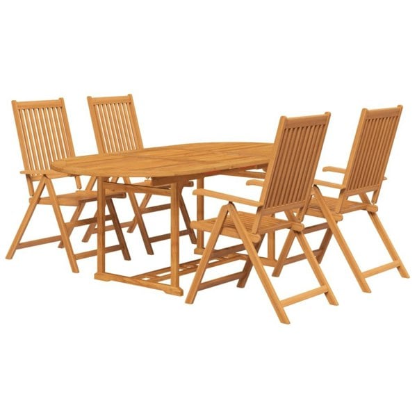 Berkfield 5 Piece Garden Dining Set Solid Acacia Wood