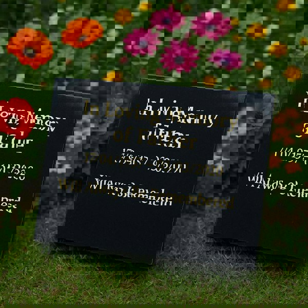 Memorials Direct Personalised Granite Memorial Plaque with Stand - Built To Last Forever