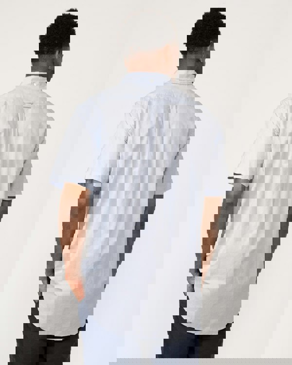 GANT Mens Regular Fit Short Sleeve Poplin Shirt - 455 Light Blue