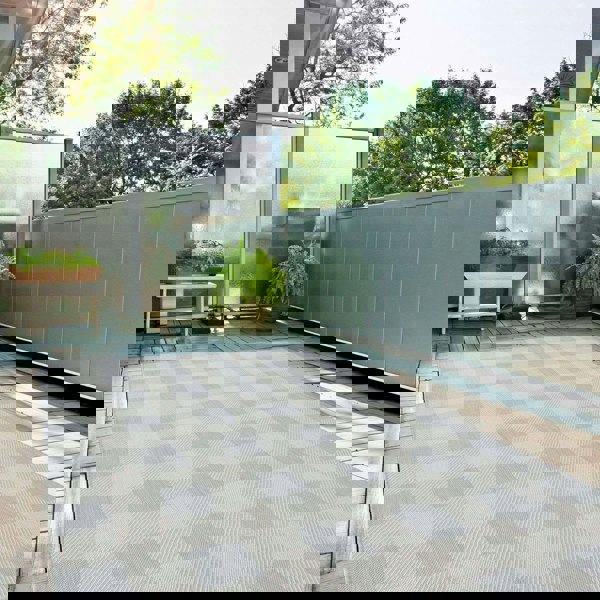 Grey Checkered Outdoor Rug | Garden Elegance | The Rugs