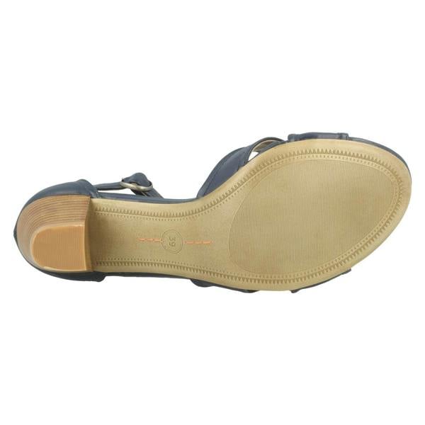 Spot On Ladies Spot On Heeled Ankle Strap Sandal with Stitched Vamp
