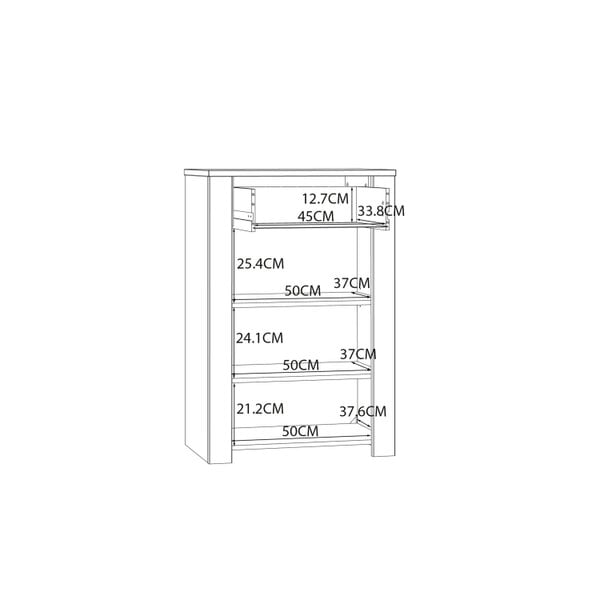 Wyld Haus Kyoto White and Natural Oak Wood 1 Door 1 Drawer Shoe Cabinet