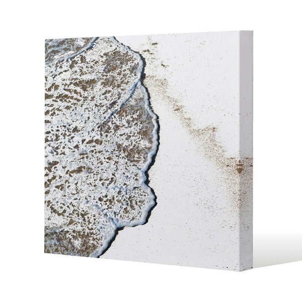 Benjamin Tate Design Beach Tide Slim Style Canvas Print  40x40cm , 15mm Slim Real wood.