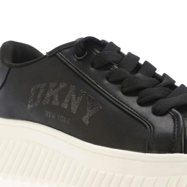 DKNY Womens/Ladies Larissa Leather Lace Up Trainers - Black - 